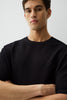 Textured Crinkle Knit T-Shirt - Crinkle Black